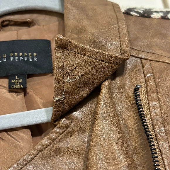 Blu Pepper Vegan Leather Boho Moto Jacket Women’s Large - vintage feel - Picture 6 of 11